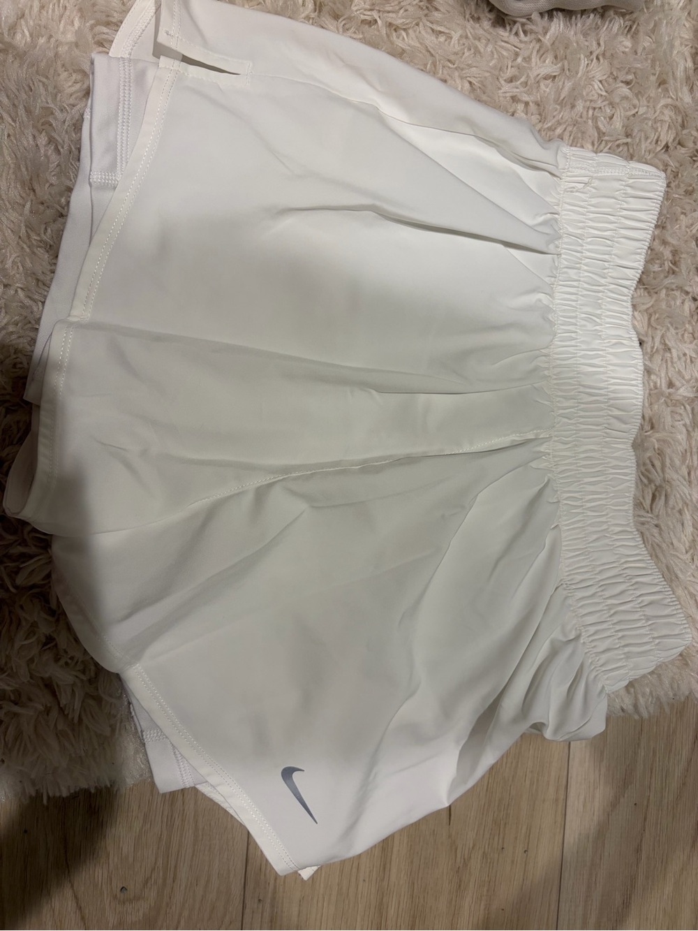 Nike Butterfly Style White Women's Athletic Shorts with Built in Biker